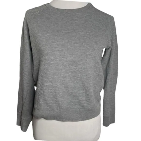 Product image for TopShop Ribbed Lightweight Sweatshirt Gray Size 8
