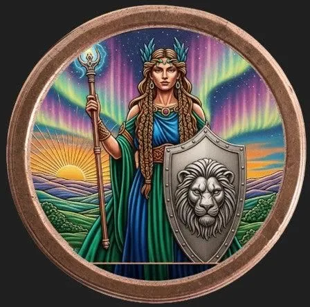 In Stock! Gov backed! 5oz Aurora Guardian of the Lion Government Backed Copper Coin