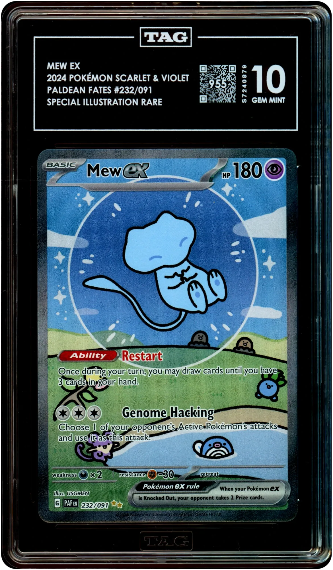 Mew ex - Pokemon Paldean Fates #232 TAG 10