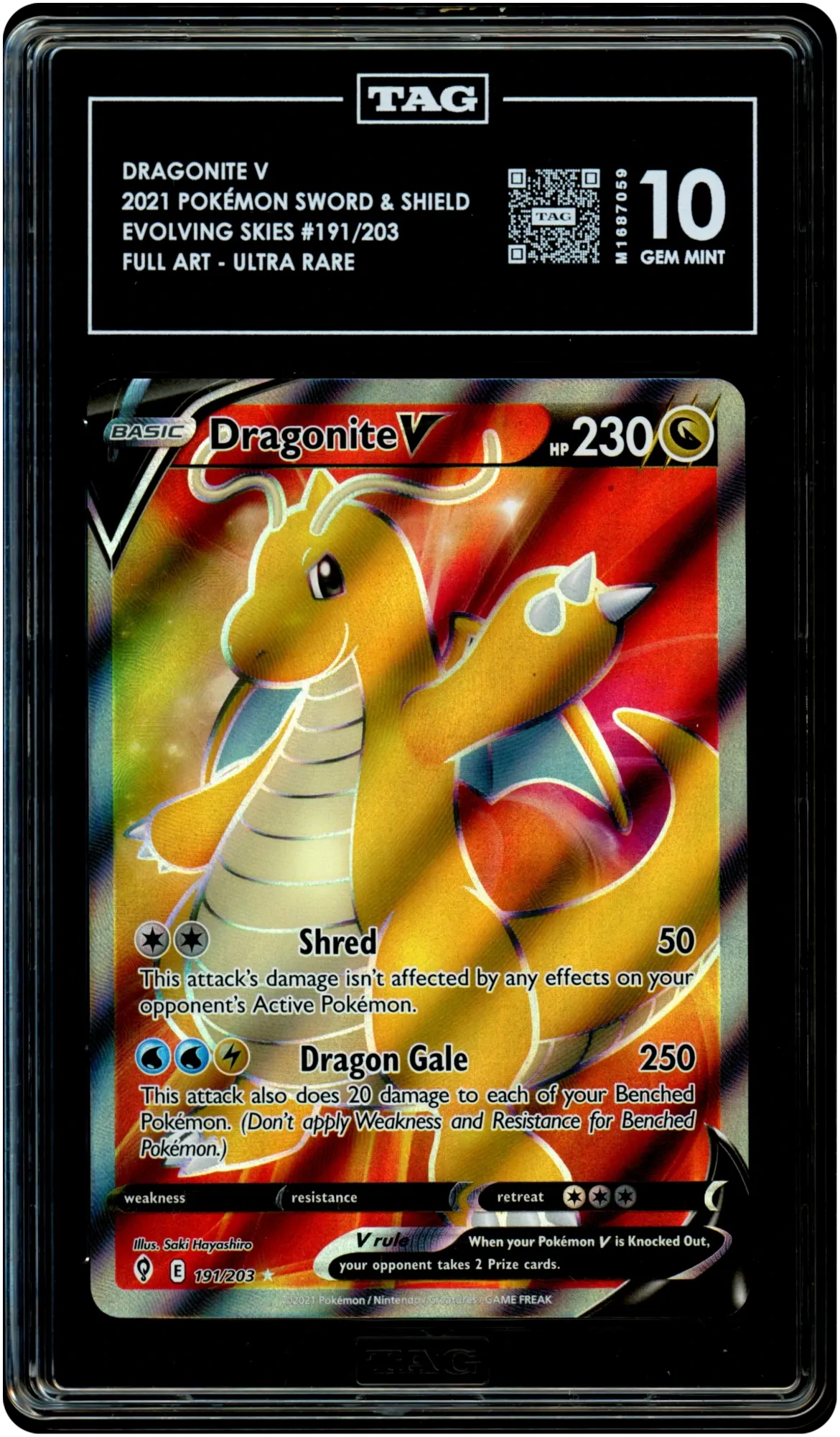 Dragonite V - Pokemon Evolving Skies #191 TAG 10
