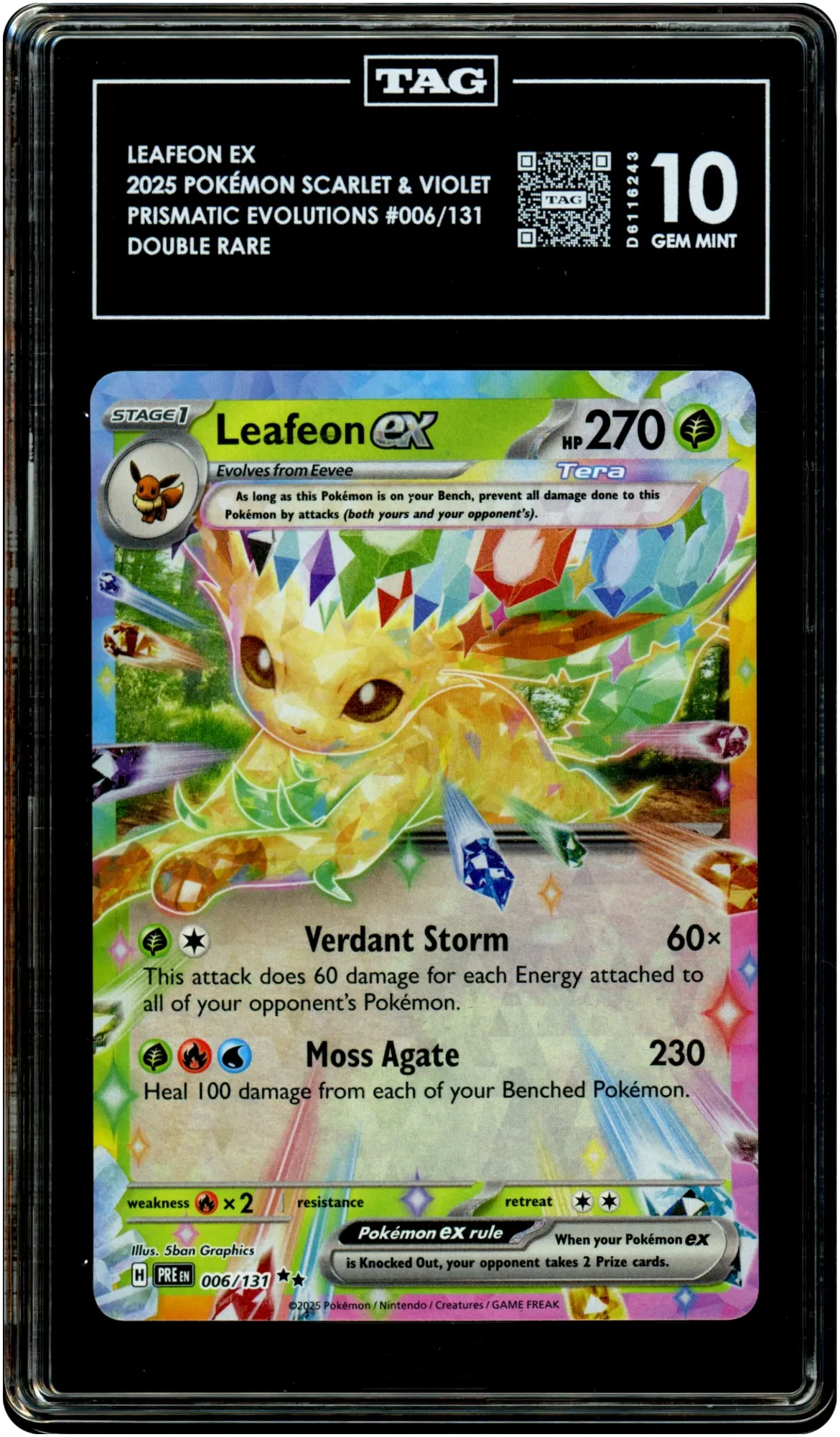 Leafeon ex - Pokemon Prismatic Evolutions #6 TAG 10