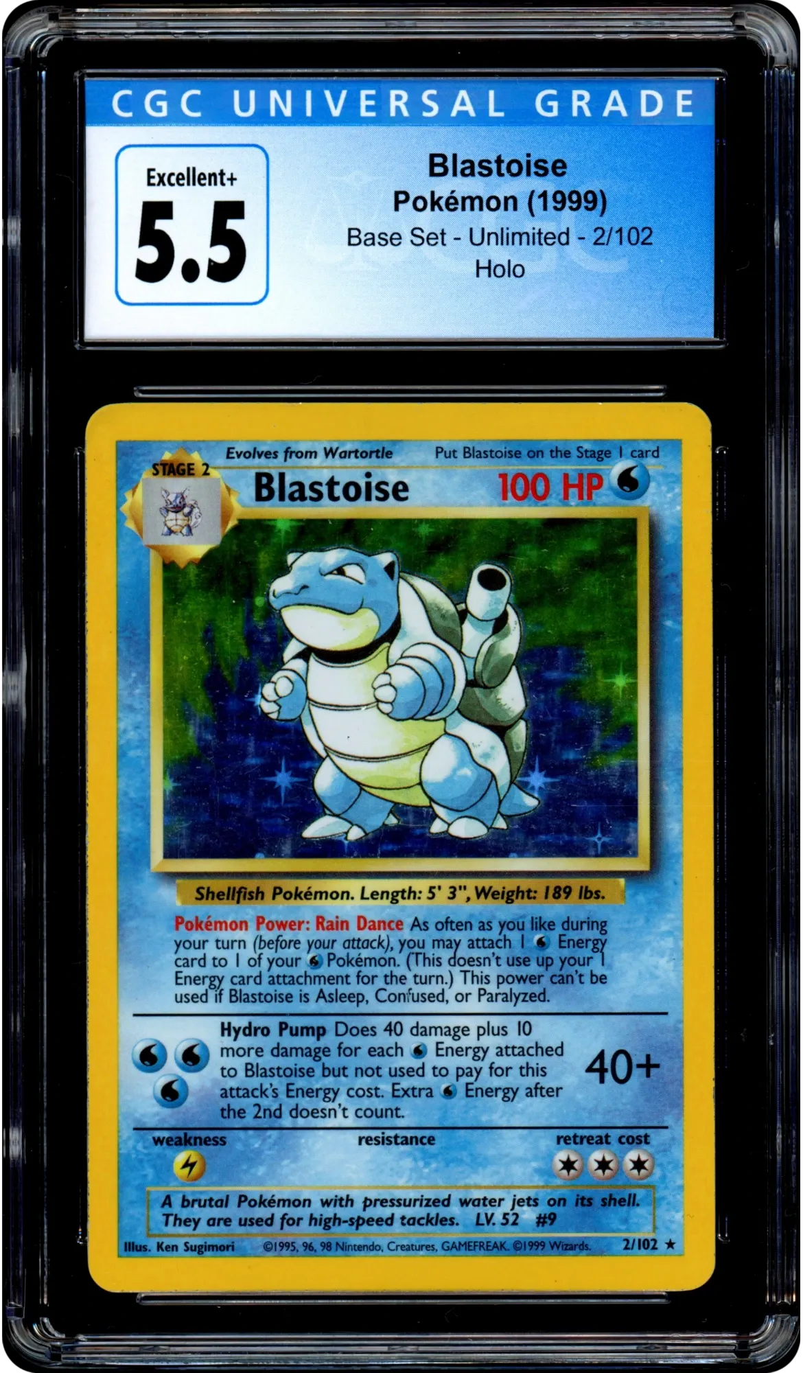 Blastoise - Pokemon Base Set 2 #2 CGC 5.5