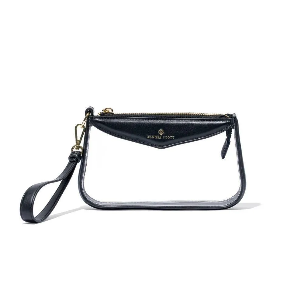 New - Kendra Scott Clear Wristlet - Black/Clear One Size