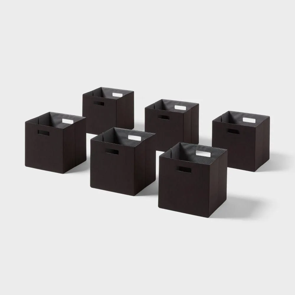 New without box - 13" Fabric Bin 6pk Black - Brightroom