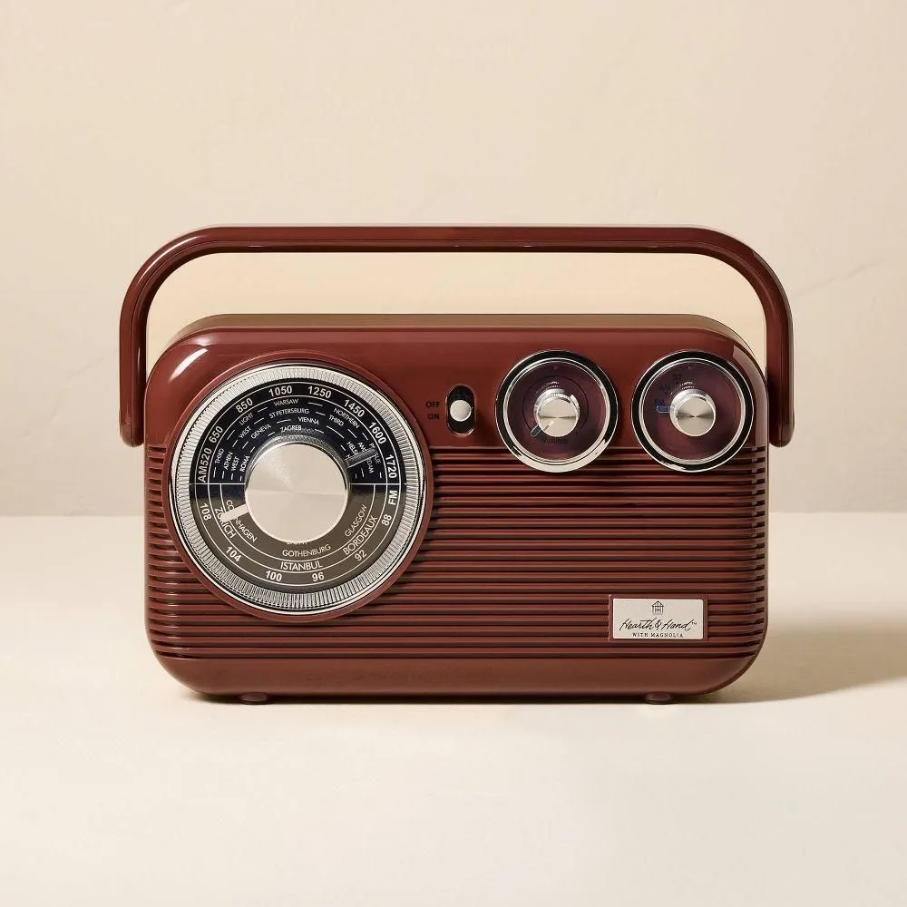 Used and fully functioning - Spectrum Brown Bluetooth Radio - Hearth & Hand with Magnolia
