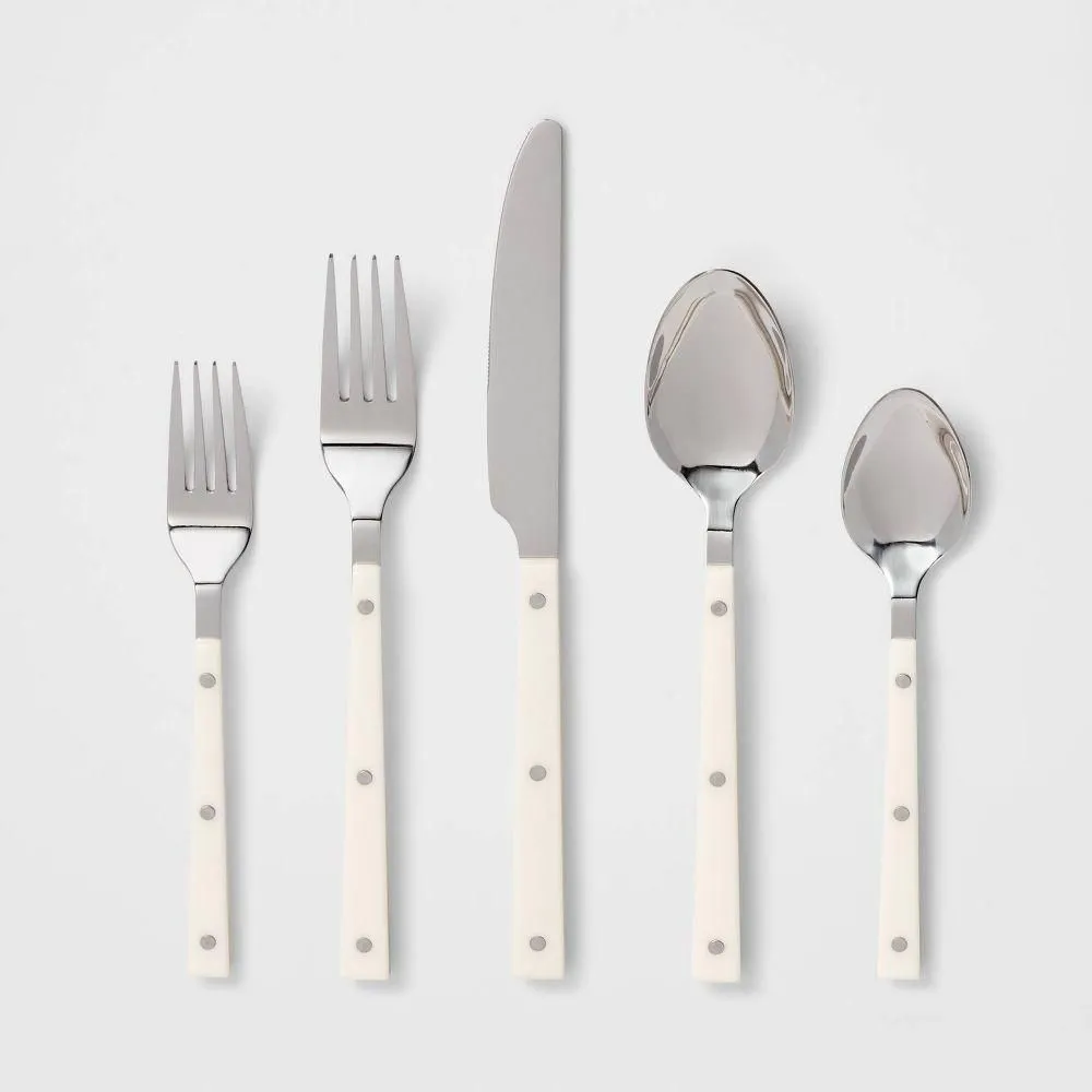 New without box - 20pc Stainless Steel Burlington Silverware Set Cream - Threshold: Flatware
