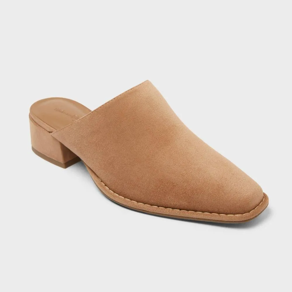 New without Tags - Size: 7 - Women’s Jessie Faux Suede Heeled Mule with Memory Foam Insole - Universal