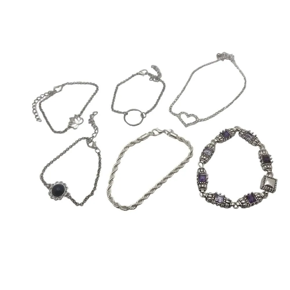 Silver and Purple Bracelet Collection