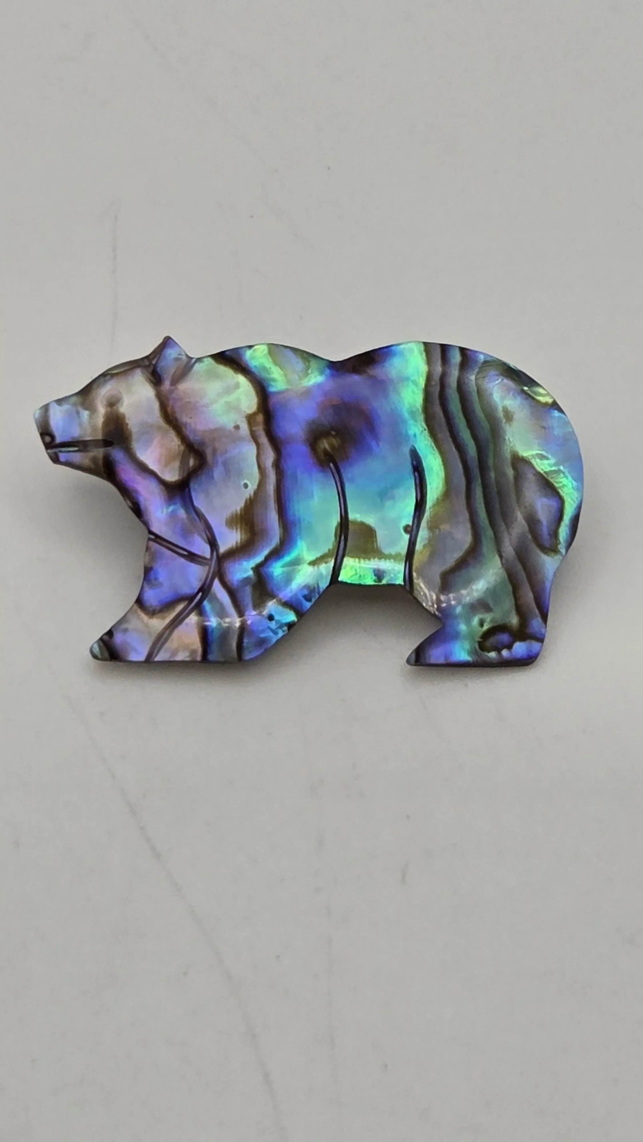 Vintage Canadian Abalone Shell Polar Bear Pin