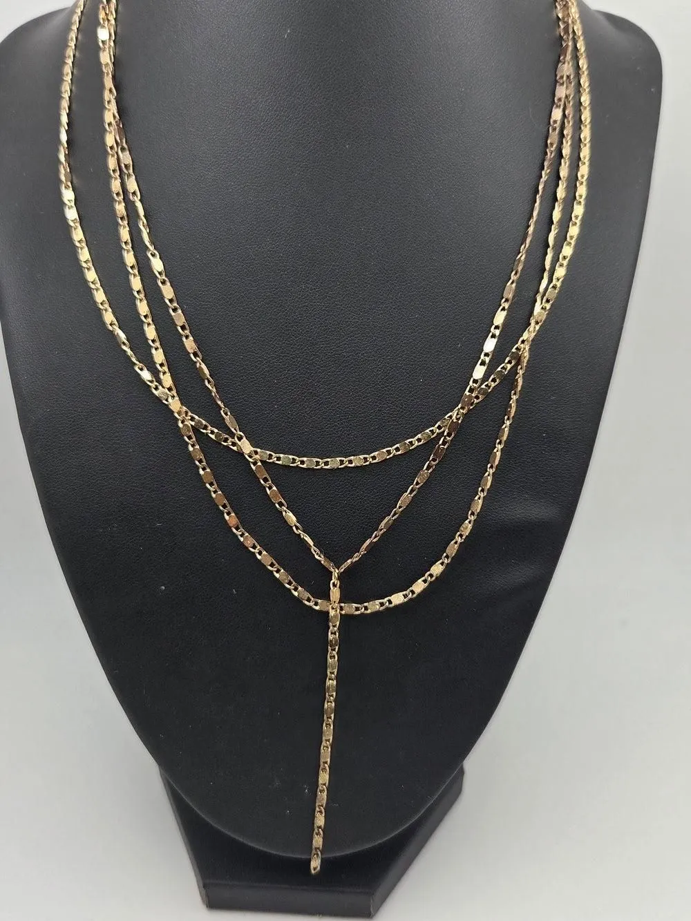 SUGARFIX by BaubleBar Gold Tone Triple Layered Y-Necklace