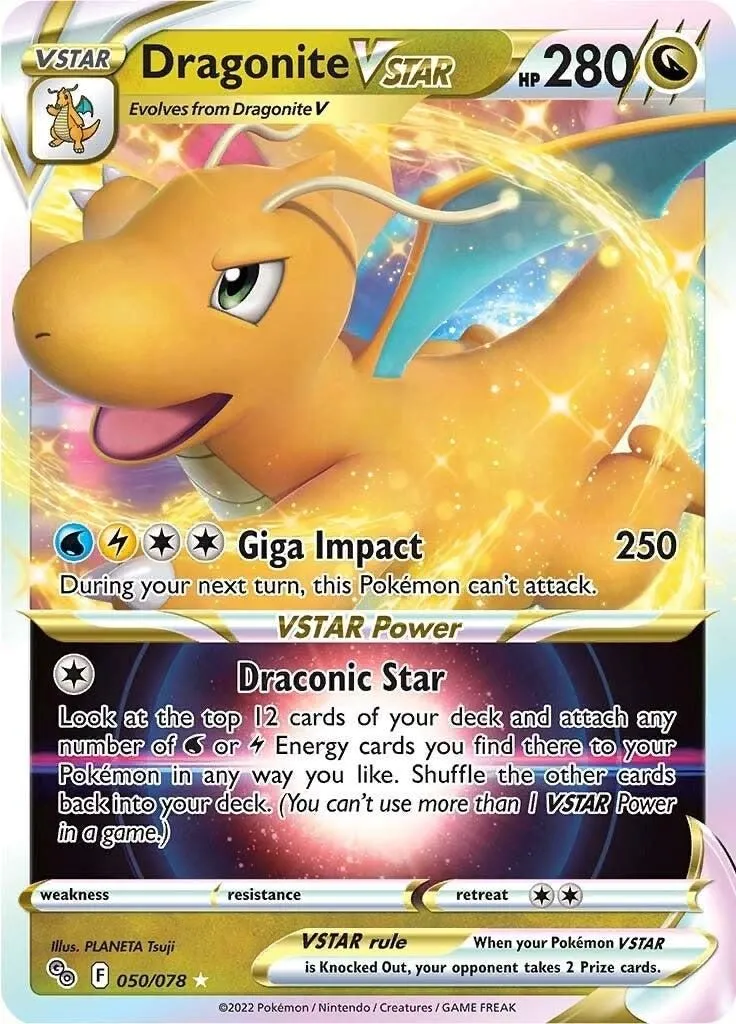 Dragonite VSTAR 050/078 Pokemon GO Ultra Rare Pokemon