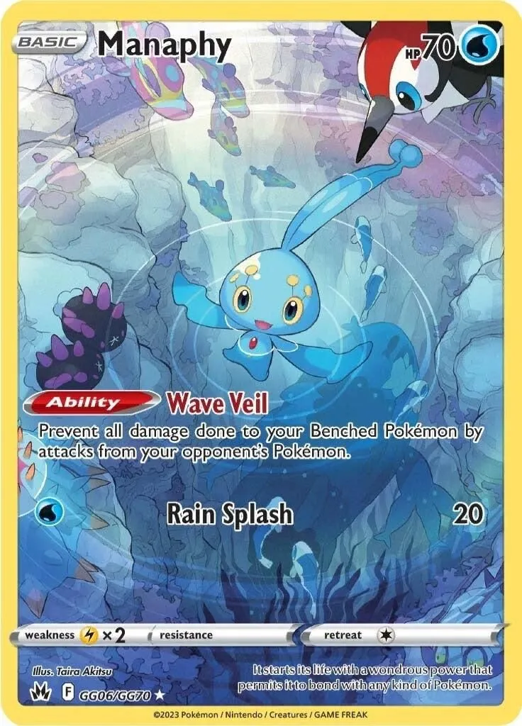 Manaphy GG06/GG70 SWSH: Crown Zenith: Galarian Gallery Ultra Rare Pokemon