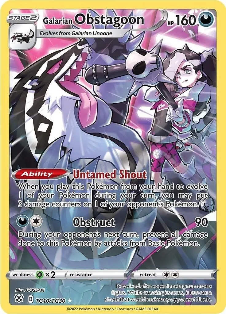 Galarian Obstagoon TG10/TG30 SWSH10: Astral Radiance Trainer Gallery Ultra Rare Pokemon
