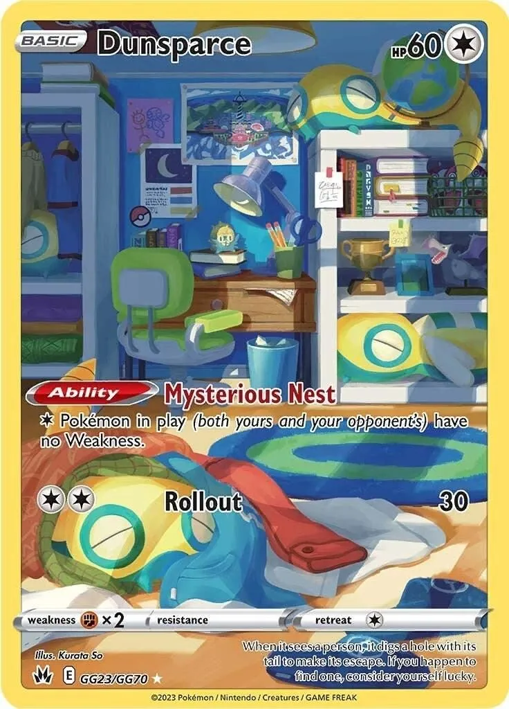 Dunsparce GG23/GG70 SWSH: Crown Zenith: Galarian Gallery Ultra Rare Pokemon