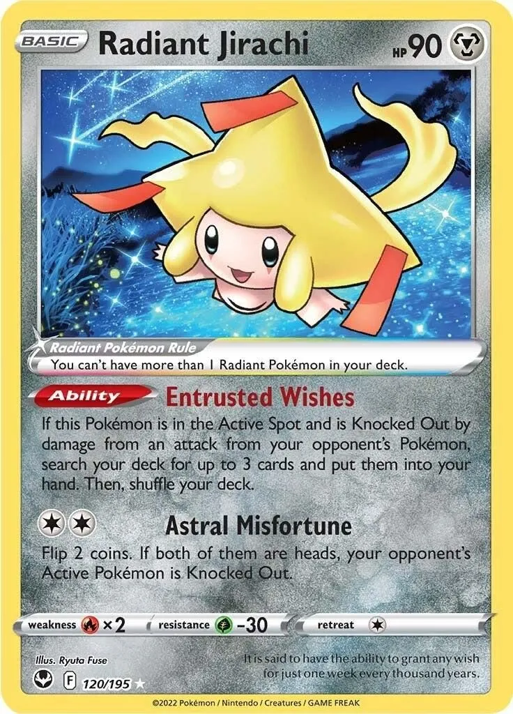Radiant Jirachi 120/195 SWSH12: Silver Tempest Radiant Rare Pokemon