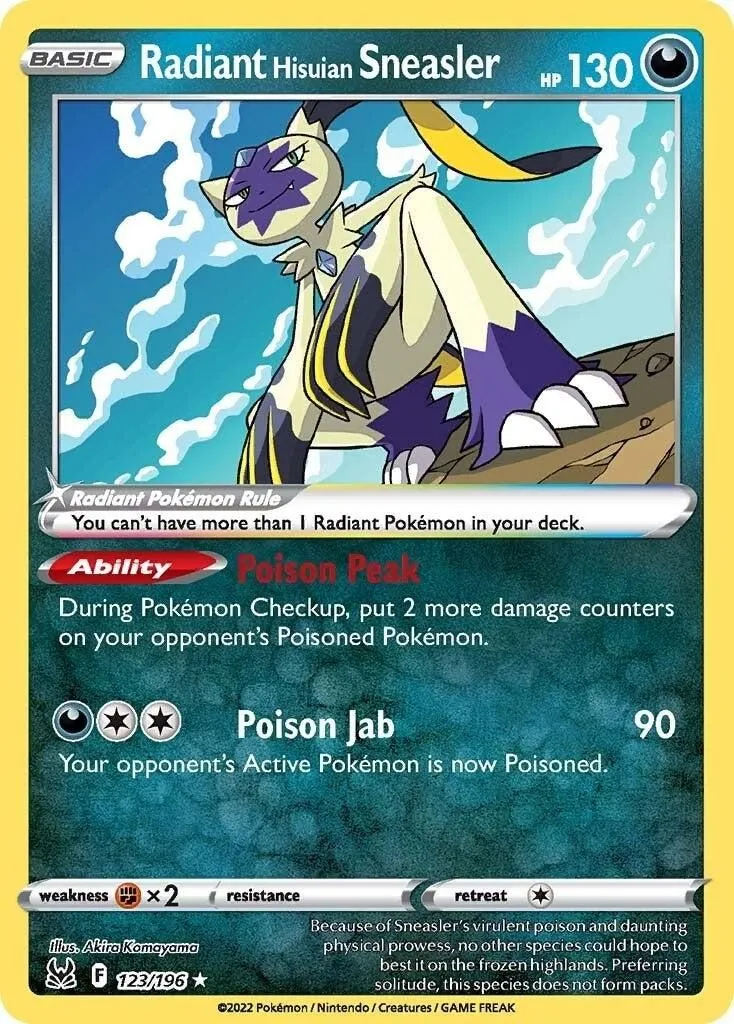 Radiant Hisuian Sneasler 123/196 SWSH11: Lost Origin Radiant Rare Pokemon