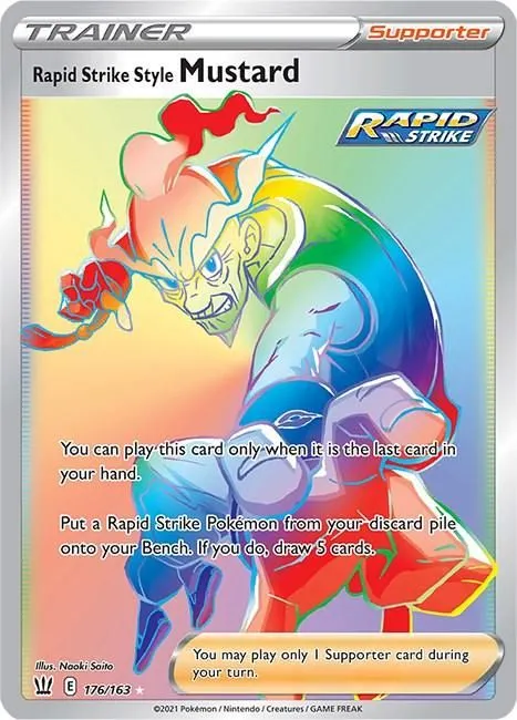 Rapid Strike Style Mustard (Secret) 176/163 SWSH05: Battle Styles Secret Rare Pokemon