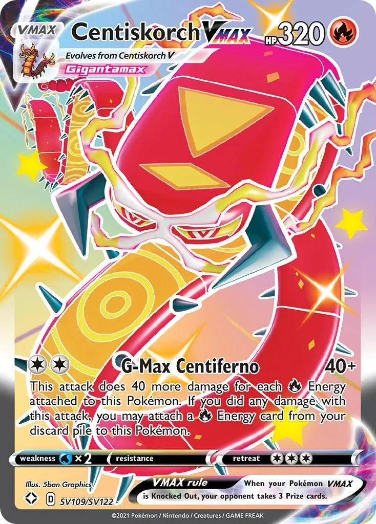 Centiskorch VMAX SV109/SV122 Shining Fates: Shiny Vault Shiny Holo Rare Pokemon