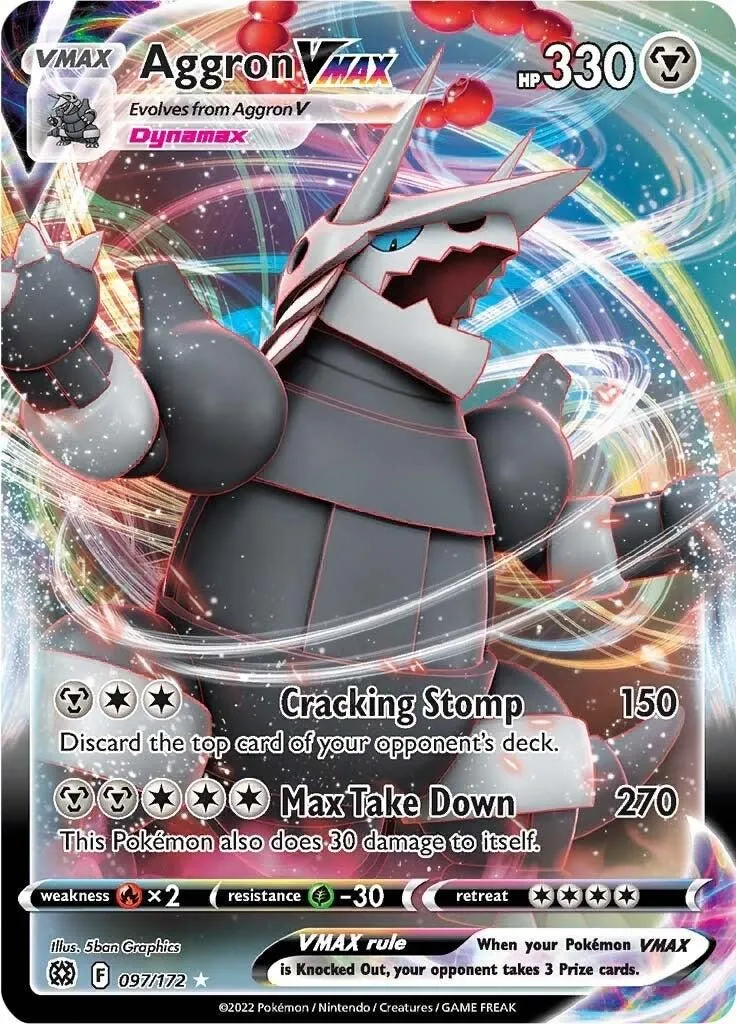 Aggron VMAX 097/172 SWSH09: Brilliant Stars Ultra Rare Pokemon