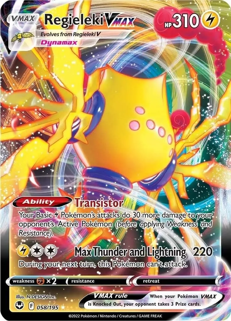 Regieleki VMAX 058/195 SWSH12: Silver Tempest Ultra Rare Pokemon