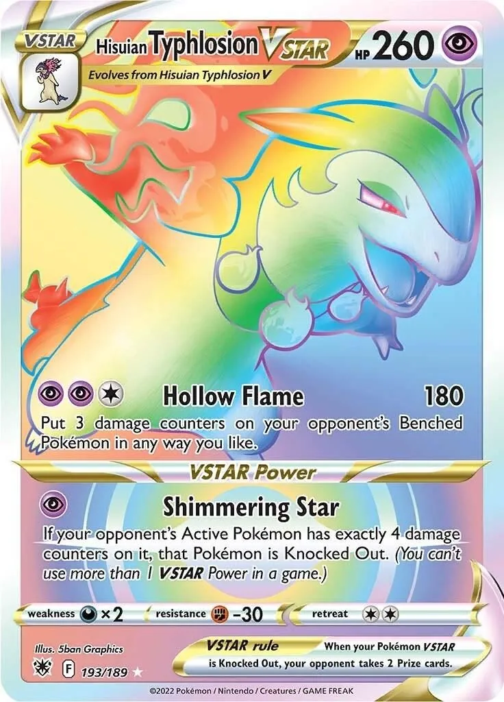 Hisuian Typhlosion VSTAR (Secret) 193/189 SWSH10: Astral Radiance Secret Rare Pokemon