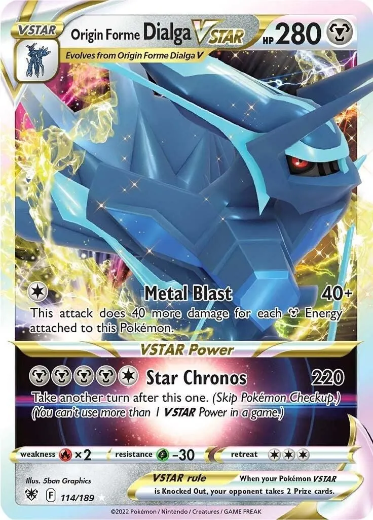 Origin Forme Dialga VSTAR 114/189 SWSH10: Astral Radiance Ultra Rare Pokemon
