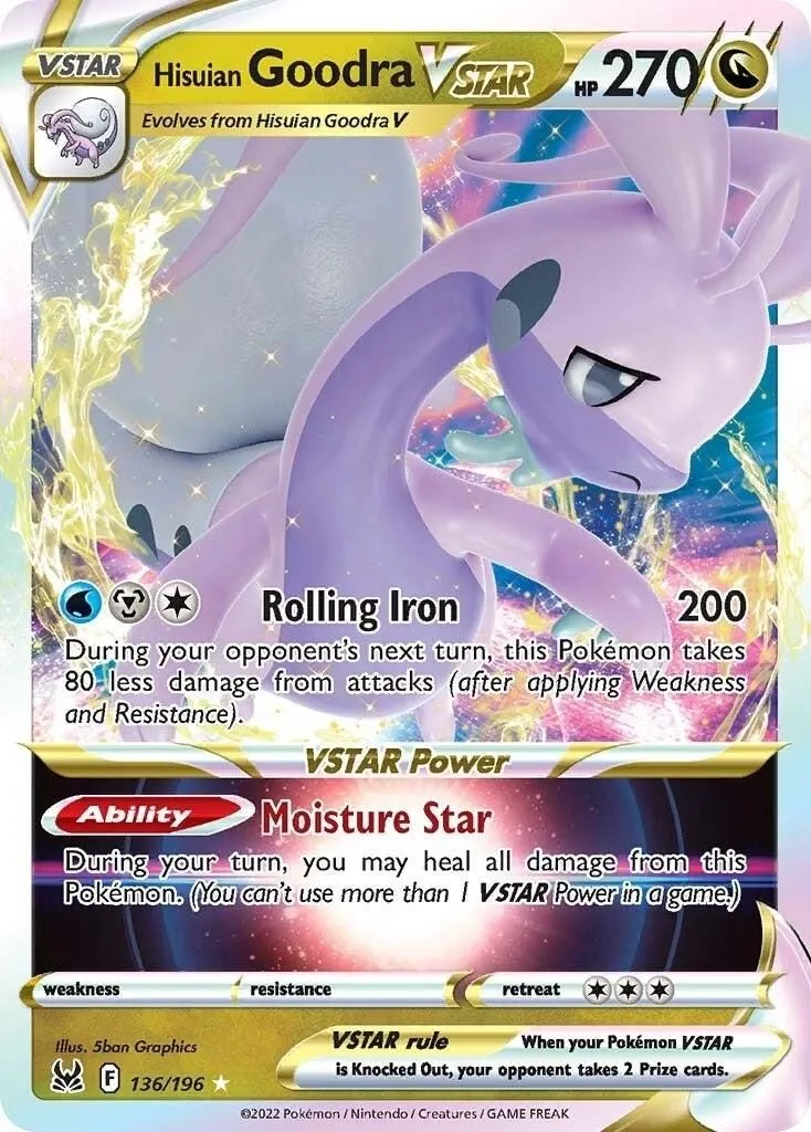 Hisuian Goodra VSTAR 136/196 SWSH11: Lost Origin Ultra Rare Pokemon