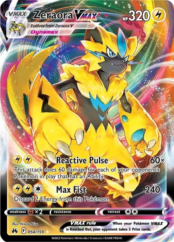 Zeraora VMAX 054/159 SWSH: Crown Zenith Ultra Rare Pokemon