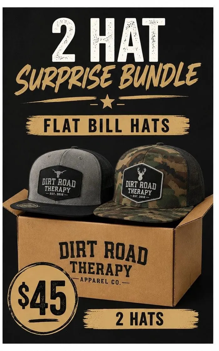 2 Hat Surprise Bundle – Flat Bill Hats | Dirt Road Therapy