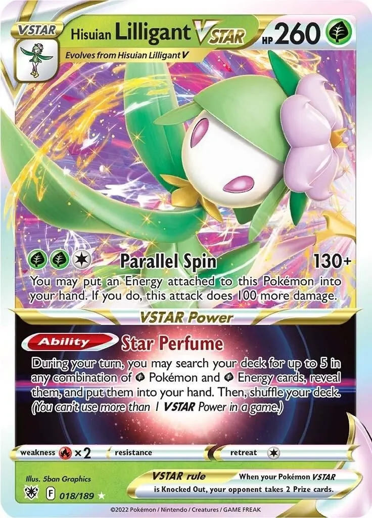 Hisuian Lilligant VSTAR 018/189 SWSH10: Astral Radiance Ultra Rare Pokemon