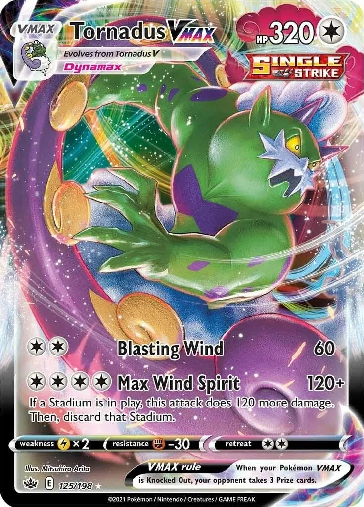 Tornadus VMAX 125/198 SWSH06: Chilling Reign Ultra Rare Pokemon