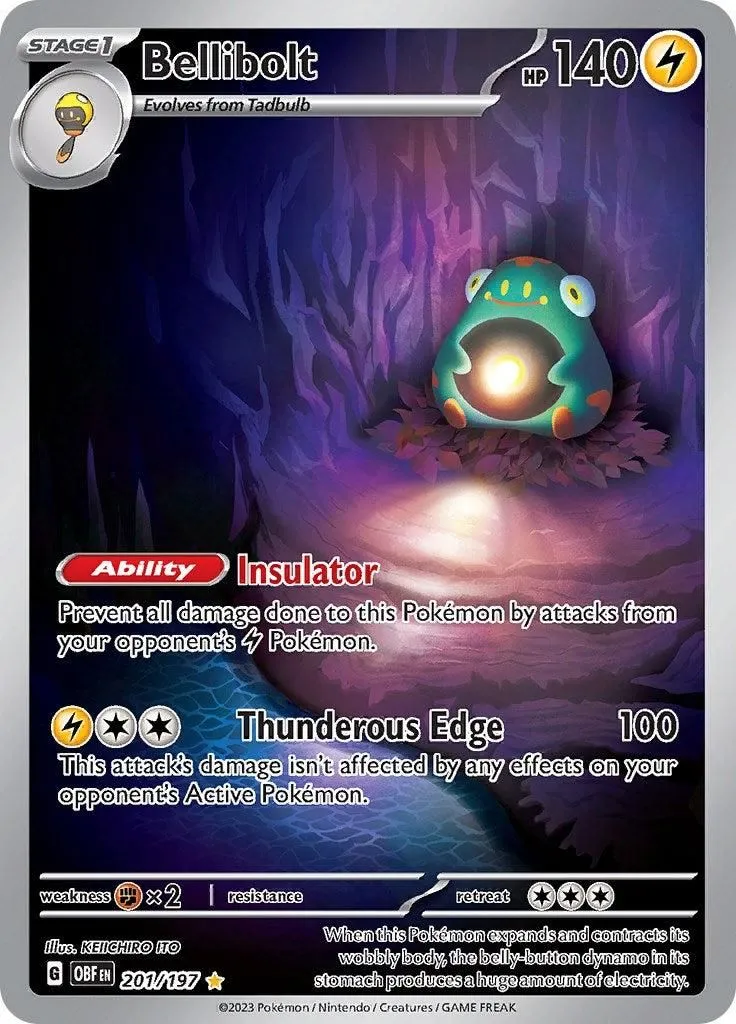 Bellibolt - 201/197 SV03: Obsidian Flames Illustration Rare Pokemon
