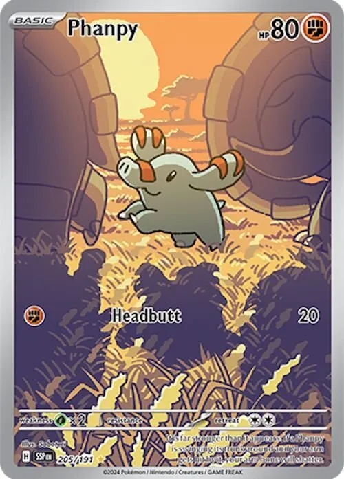 Phanpy - 205/191 SV08: Surging Sparks Illustration Rare Pokemon