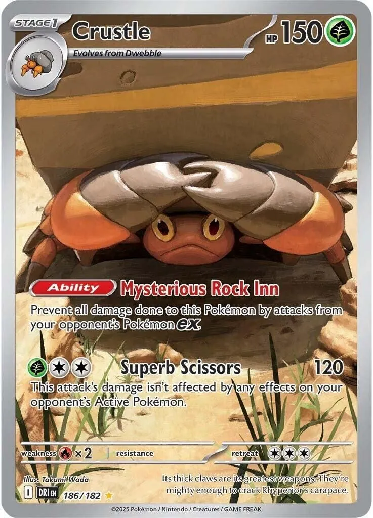 Crustle - 186/182 SV10: Destined Rivals Illustration Rare Pokemon
