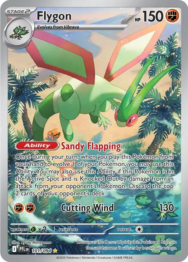 Flygon - 101/094 ME02: Phantasmal Flames Illustration Rare Pokemon