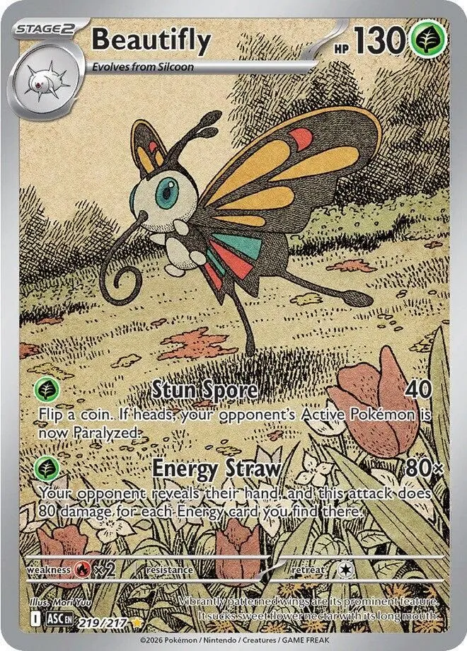 Beautifly - 219/217 ME: Ascended Heroes Illustration Rare Pokemon