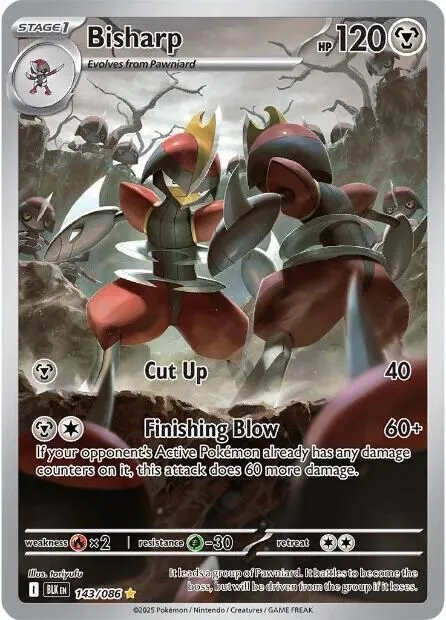 Bisharp - 143/086 SV: Black Bolt Illustration Rare Pokemon