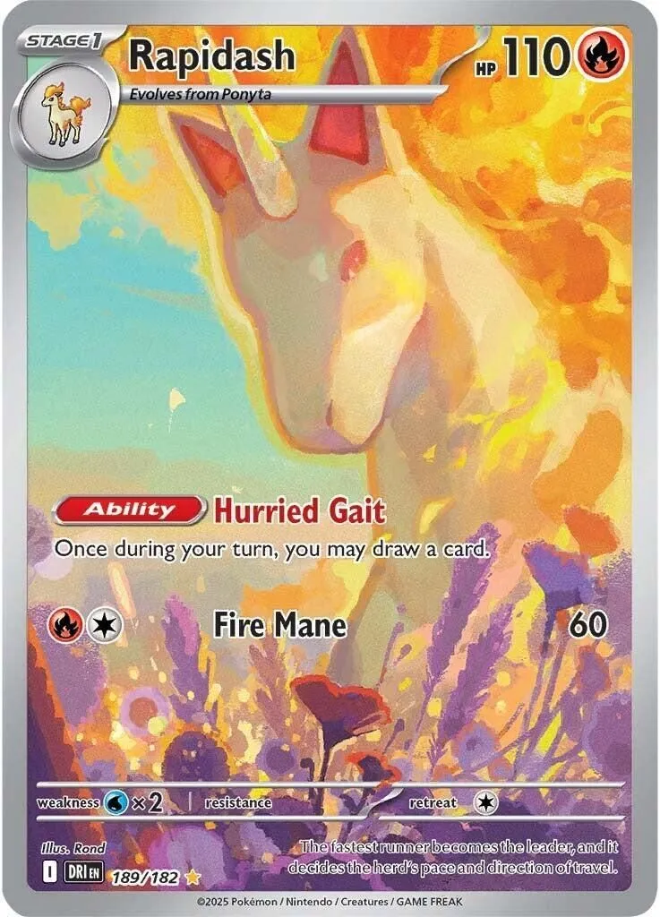 Rapidash - 189/182 SV10: Destined Rivals Illustration Rare Pokemon