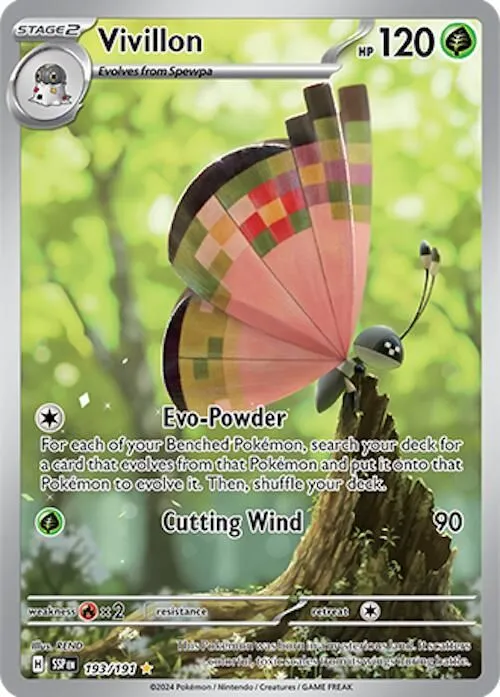 Vivillon - 193/191 SV08: Surging Sparks Illustration Rare Pokemon