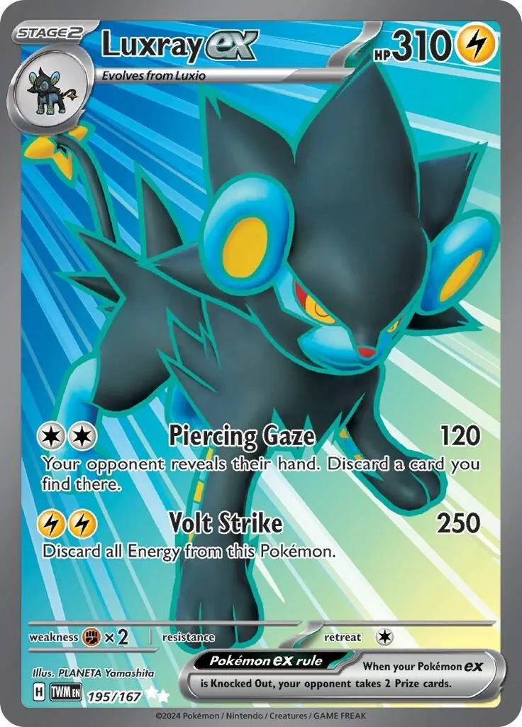 Luxray ex - 195/167 SV06: Twilight Masquerade Ultra Rare Pokemon