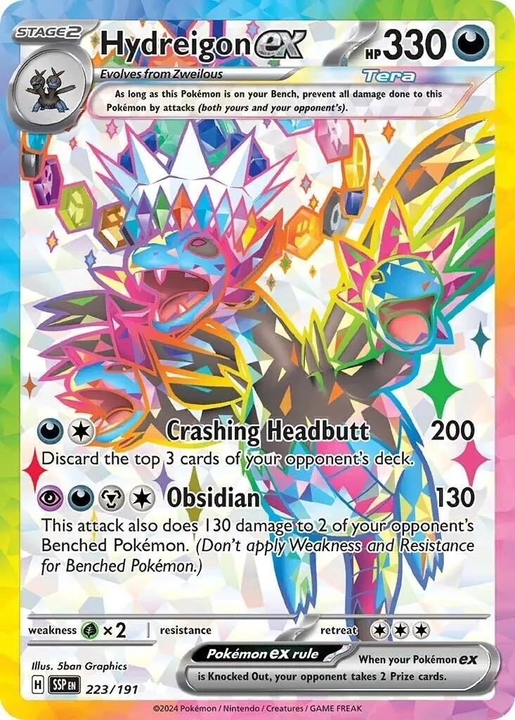 Hydreigon ex - 223/191 SV08: Surging Sparks Ultra Rare Pokemon
