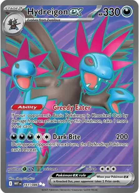 Hydreigon ex - 161/086 SV: White Flare Ultra Rare Pokemon