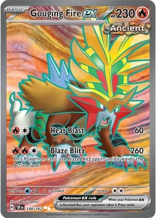 Gouging Fire ex - 188/162 SV05: Temporal Forces Ultra Rare Pokemon