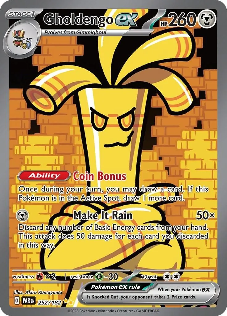 Gholdengo ex - 252/182 SV04: Paradox Rift Special Illustration Rare Pokemon