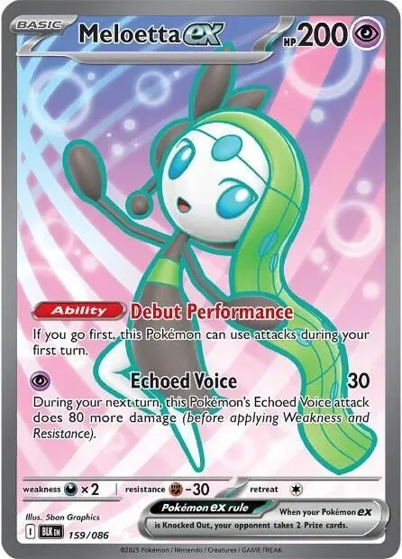 Meloetta ex - 159/086 SV: Black Bolt Ultra Rare Pokemon