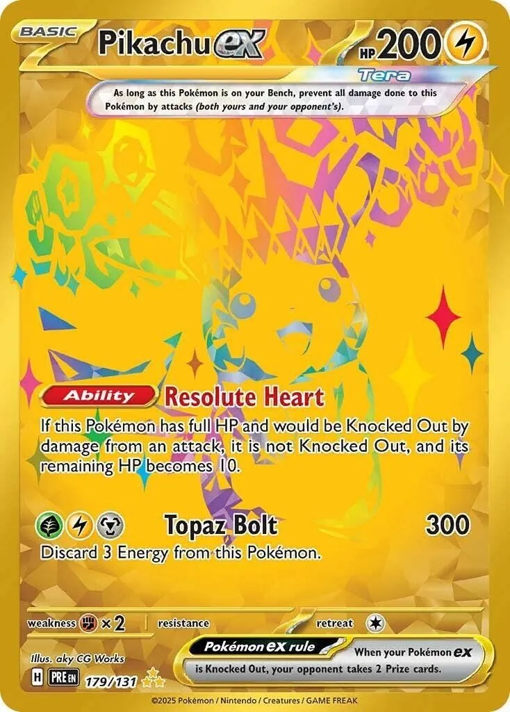 Pikachu ex - 179/131 SV: Prismatic Evolutions Hyper Rare Pokemon
