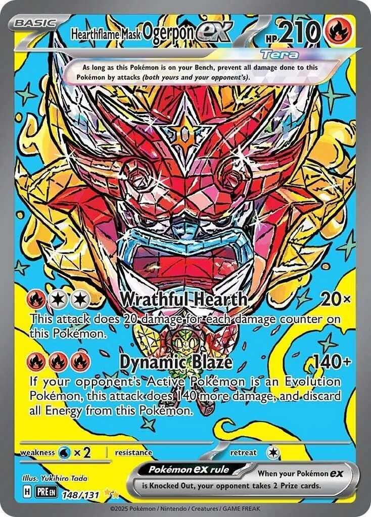 Hearthflame Mask Ogerpon ex - 148/131 SV: Prismatic Evolutions Special Illustration Rare Pokemon