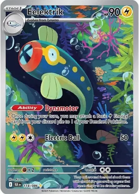 Eelektrik - 114/086 SV: Black Bolt Illustration Rare Pokemon