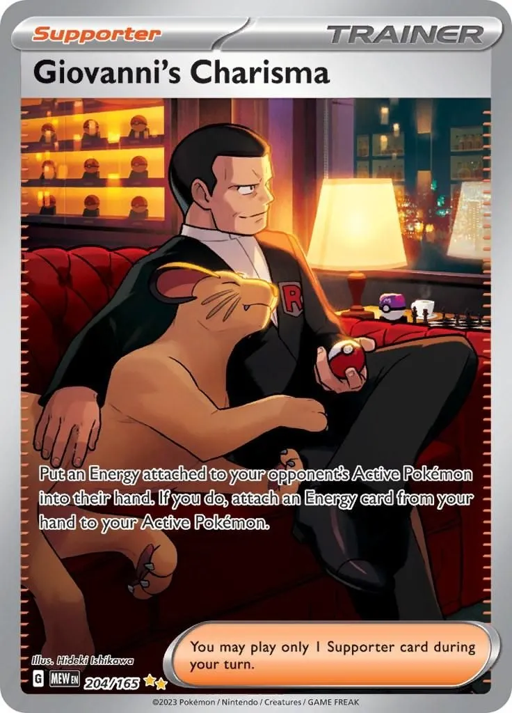 Giovanni's Charisma - 204/165 SV: Scarlet & Violet 151 Special Illustration Rare Pokemon