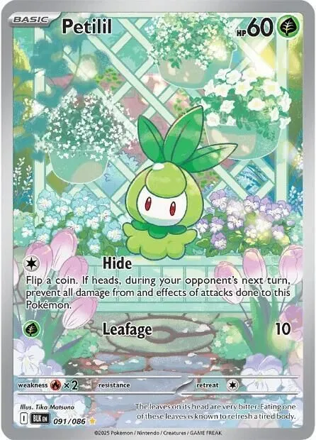 Petilil - 091/086 SV: Black Bolt Illustration Rare Pokemon